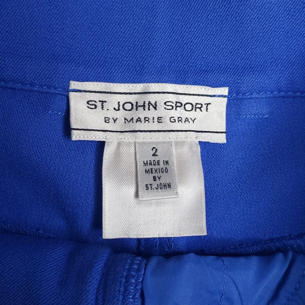 Vintage St. John Sport Womens Straigt Leg Pants Size 2 Blue Old Money 80s Career - Picture 7 of 15
